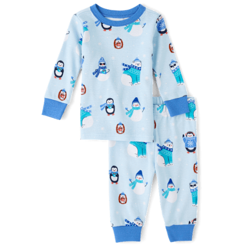 Baby And Toddler Boys Winter Animal Snug Fit Cotton Pajamas - Blue