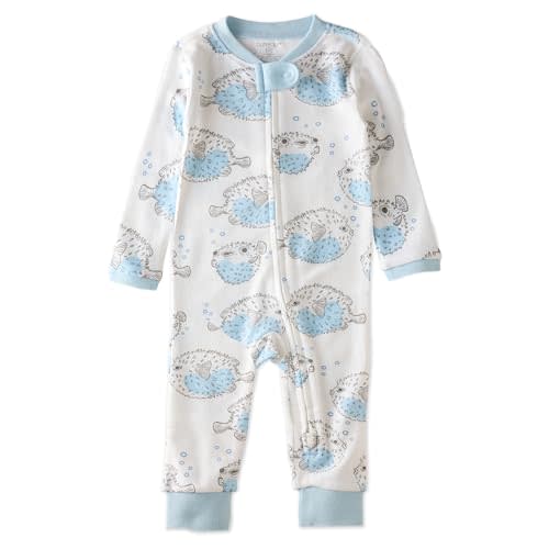 Butterblu Shadow Sleep & Play 100% Cotton Footless Two Way Zip Front PJs | GOTS Certified Organic Cotton Two Way Zipper Pajamas One Piece Sleepers, Baby Girls, Boys, Unisex, Machine Washable