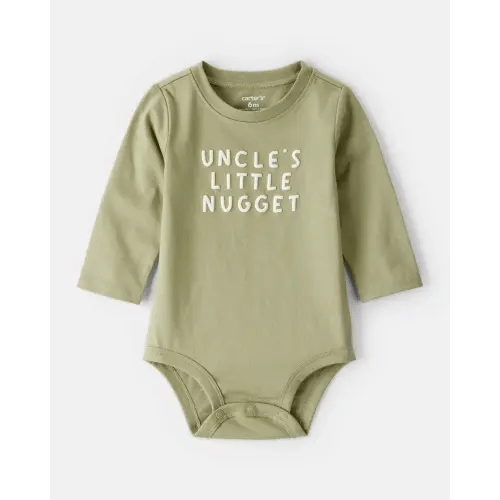 Baby Boy Uncles Little Nugget Long-Sleeve Graphic Bodysuit - Green | Carter's
