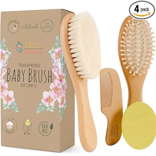Wooden Baby Hair Brush and Comb Set