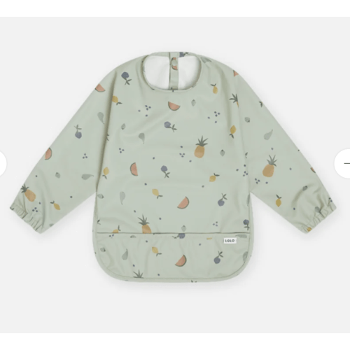 Smock Bib - 6mo - 2yrs / Fruit Print Sage