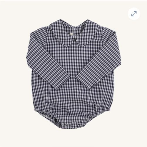 Peter Pan Collar Shirt & Onesie - Navy Grove