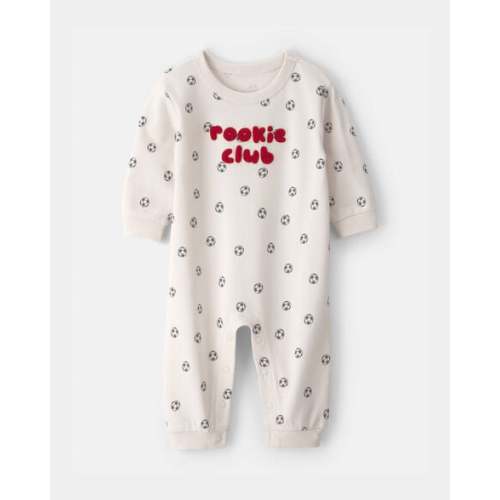 Baby 'Rookie Club' French Terry Jumpsuit - Ivory | Carter's