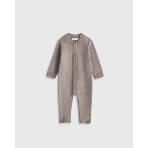 100% Organic Cotton Sweater Romper - Baby in Grey