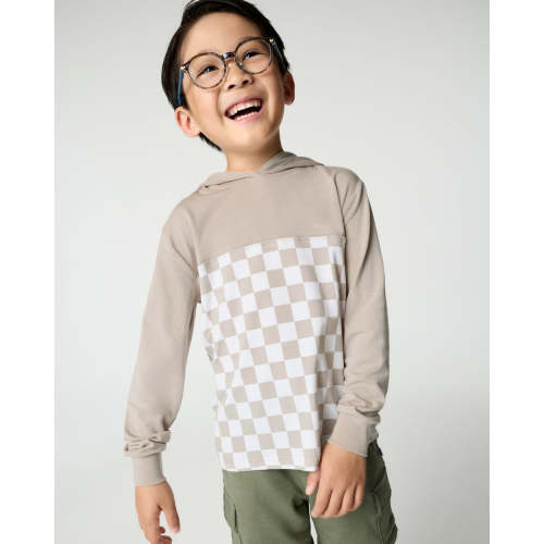 Stone Checks Relaxed Hooded Tee
