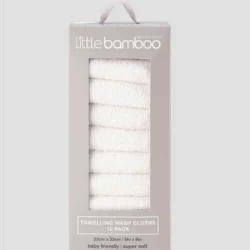 Little Bamboo Baby Towelling Washers 10PK - Natural – Little Linen Created