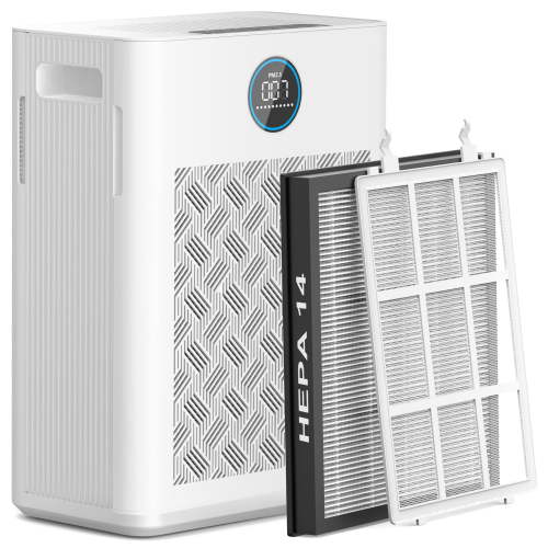 2025 Upgraded Air Purifier for Home Large Room 2800Ft² with Washable Pre-filter, H14 True Hepa Air Purifiers for Bedroom, for Pets Hair Pollen Odor Dander Dust Wildfire, White