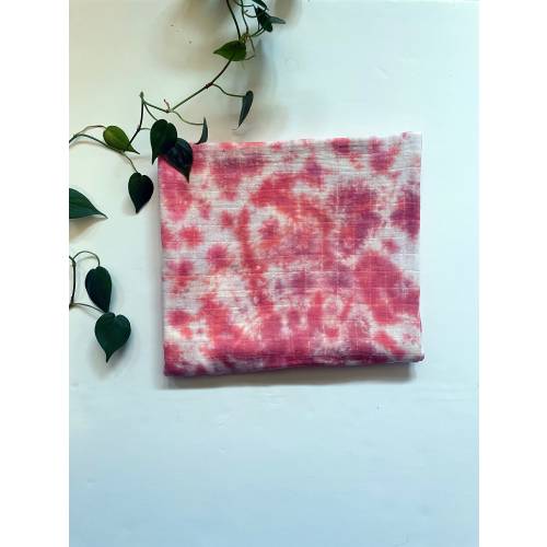 Hand-Dyed Organic Muslin Swaddle Blanket | Tie-Dye Baby Wrap | Soft Breathable Cotton | Oversized 47"x47" | Made to Order