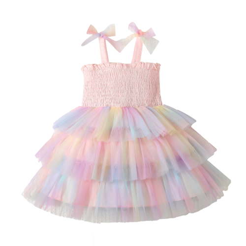 OLLUISNEO Toddler Baby Girls Clothes 18-24 Months Girls Dress Toddler Girls Sleeveless Dress Summer Tulle Dress, Pink