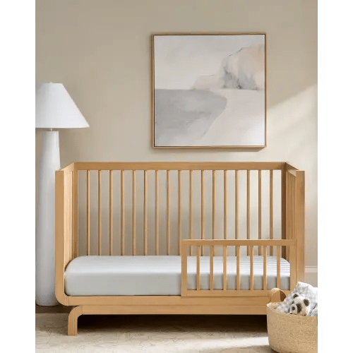European Linen Fitted Crib Sheet in Mist