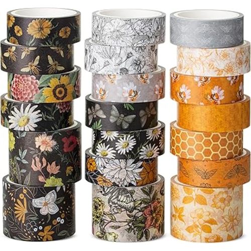 Mr. Pen- Washi Tape Set, 20 Rolls, Golden Hives Theme, Washi Tape for Journaling