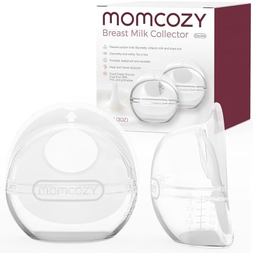 Momcozy Breast Milk Collector, Large Capacity for High Milk Supply 3oz 2pcs