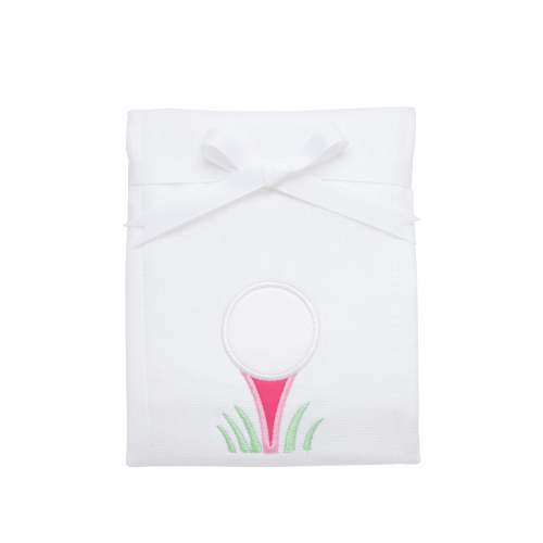 Golf Applique Burp, Pink