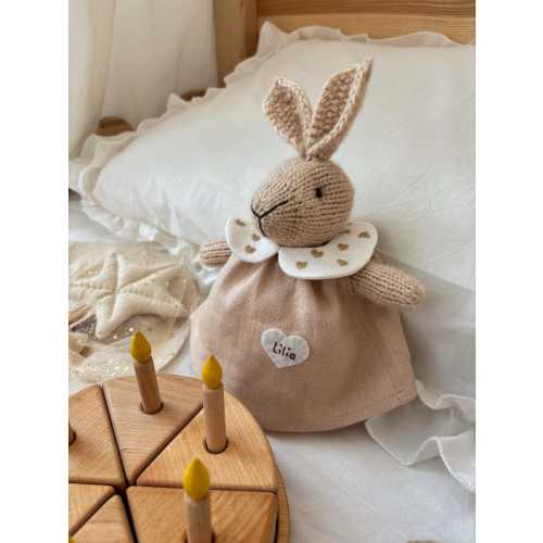 baby first toy, Personal toy, individual embroidery, soft hare, newborn gift, wool hare , baby shower gift , soft toys animals