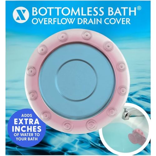 SlipX Solutions Bottomless Bath | Overflow Drain Cover for Tub | Best Gifts for Mom, Spa & Bath Accessories | Drain Block, Water Stopper Plug | Bath Essentials for Women | 4" Diameter, Coral