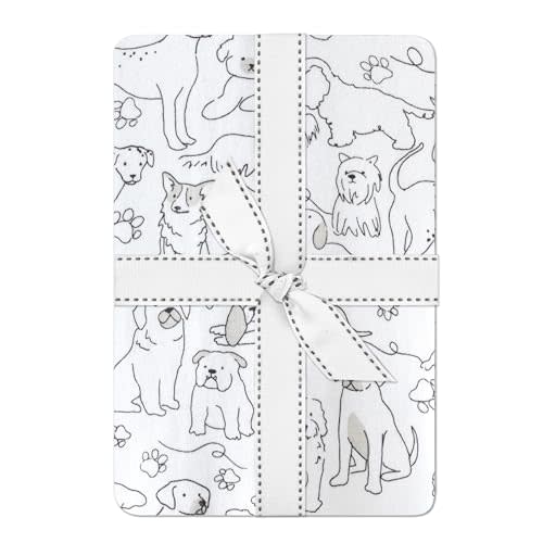 Butterblu Frankie Fitted Crib Sheet 100% Organic Cotton for Baby & Toddler Mattress, Breathable for Boys & Girls, Puppy Party, One Size