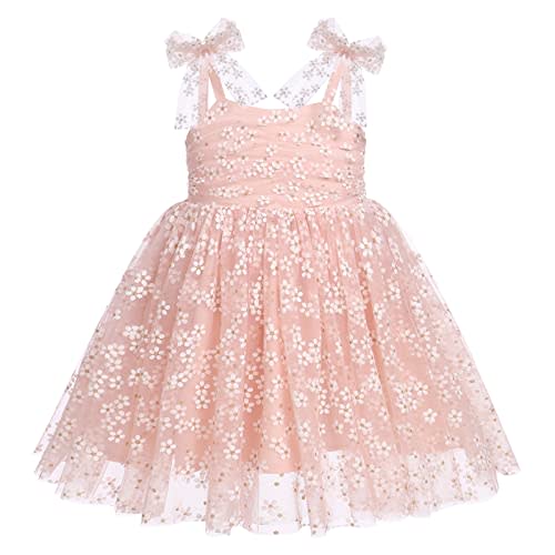 IMEKIS Toddler Baby Girl Birthday Princess Dress Shiny Confetti Boho Rainbow Cake Smash Photo Shoot Outfit for 1-6T