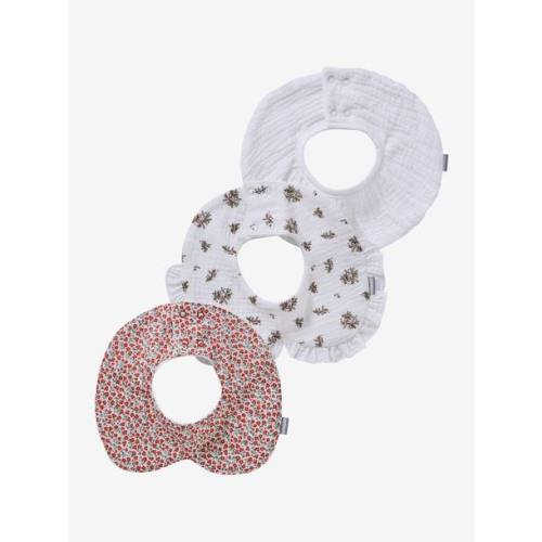 Pack of 3 Bibs with Fancy Collar - ecru, Nursery
