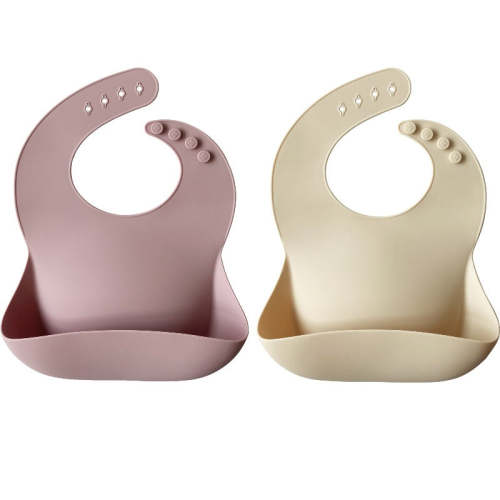 Silicone Baby Bib（Pale Mauve/Shifting Sand）