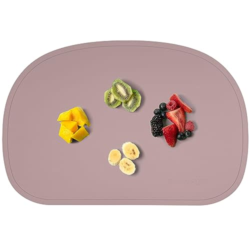 Simka Rose Silicone Baby Placemats That Stick to Table - Non Slip with Raised Edges - For Toddlers and Kids - Dishwasher Safe (Lilac)