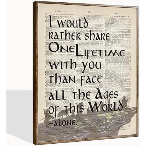 Lord of the Rings Framed Poster - 'I Would Rather Share One Lifetime - Arwen', LOTR Birthday Decor, 12x15