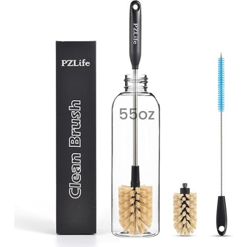 2-in-1 Water Bottle Brush, Water Bottle Cleaner & Straw Brush Cleaning Scrubbing Brush 15 in Long Bottle Brush Detachable Head Multi-Function Cleaning Brush Homework Cleaning Brushe
