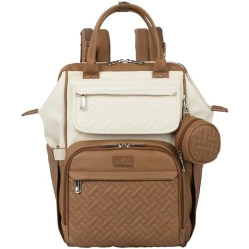 BabbleRoo Diaper Bag Backpack, Multifunction Nappy Changing Bag with Changing Pad, Stroller Straps & Pacifier Case