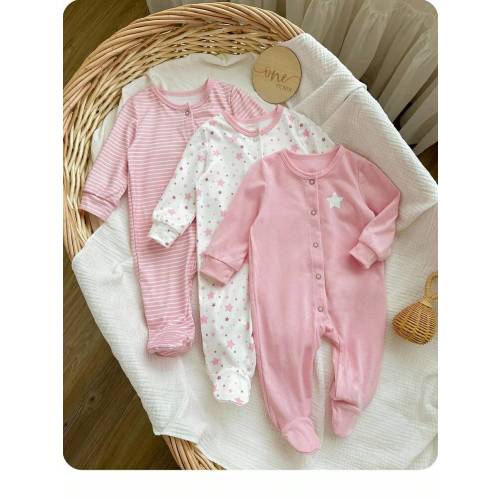 SHEIN Newborn Baby Girl Cute Casual Knit Long Sleeve Romper Newborn Girl Clothes Baby Girl Sleepwear Baby Girl Pajamas Newborn Baby Girl Pjs Newborn Jumpsuit Fall Winter | SHEIN USA