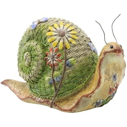 Resin Snail Sculpture, Indoor Outdoor Decor, Adorable Figurine for Home, Suitable for Garden Bedrooms Desktops Bookshelves, and Office Decorative Accents