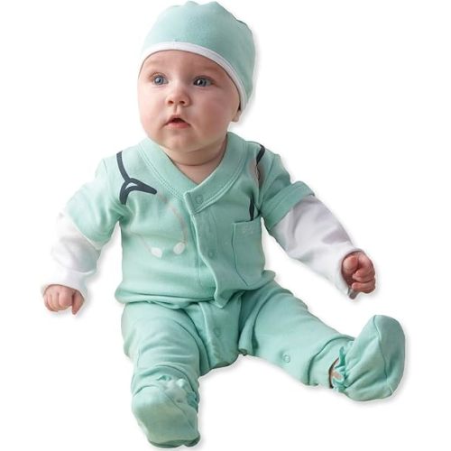 Baby Aspen, Baby M.D. Three-Piece Layette Set in"Doctor's Bag" Gift Box, 0-6 Months
