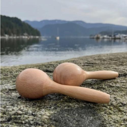 Handmade Wooden Maraca For Kids Musical Toy Baby Rattle