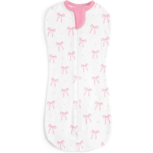 Baby Cotton Arm-in Zipper Sleep Sack 0-2 Months, 1-Pack, Wearable Blanket for Babies, Newborn, Infant (Bow)