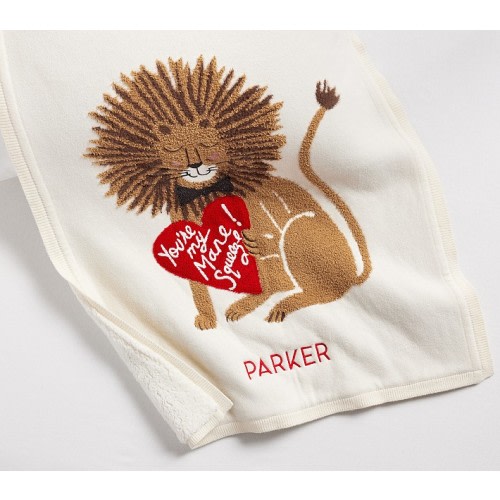 Rifle Paper Co. Valentine's Day Lion Heirloom Baby Blanket