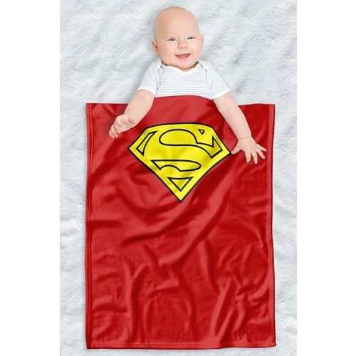 LOGOVISION Superman Lightweight Baby Blanket, 30"X40", Superman Cape Logo Unisex for Infants Girls & Boys