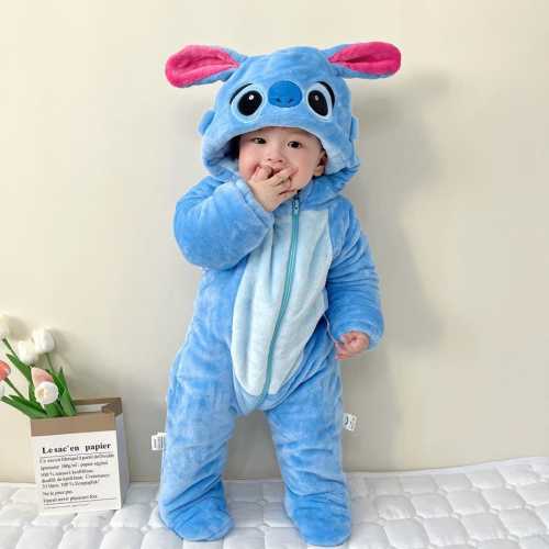 Little Blue Stitch Jumpsuit – Infant Crawling Suit for Toddlers | Soft Cross-Border Kids Costume Onesie