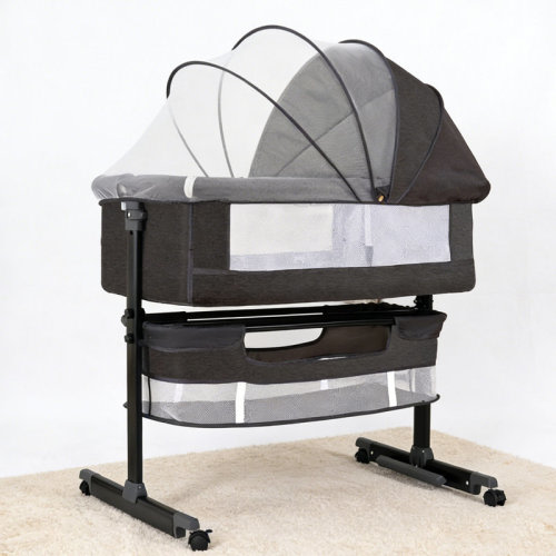 Zoomie Kids 3 In 1 Infant Bassinet Crib Side Sleeper, Crib Side Crib, Adjustable Infant Bassinet With Wheels, Storage Basket, Mattress, Easy To Assemble And Fold Portable Infant Bassinet & Reviews | Wayfair