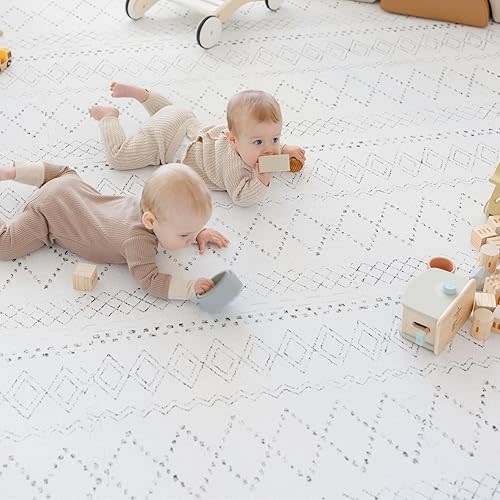 Baby Play Mat for Floor - Boho (6x6ft) - Premium EVA Foam Play Mat for Babies & Toddlers (Ages 0-5+) - Non-Toxic Playmat for Tummy Time, Crawling & Playroom - Stylish & Comfortable