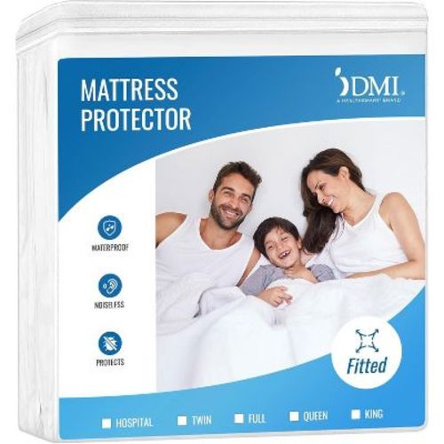 DMI Waterproof Mattress Protector and Mattress Cover, Quiet, Fitted Sheet for Bedwetting and Incontinence, King Size, White