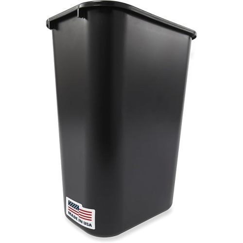 Rubbermaid Commercial Wastebasket Trash Container, 41QT/10.25 GAL, Plastic, Black, Stackable Trash Can for Bedroom/Bathroom/Office, Fits Under Desk/Sink/Cabinet