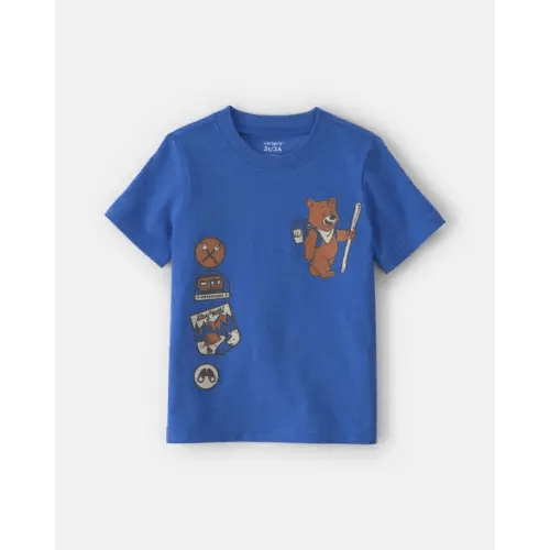Toddler Boy Camping Bear Graphic Tee - Blue | Carter's
