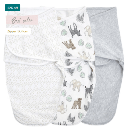 aden + anais essentials easy swaddle wrap quick change 3 pack