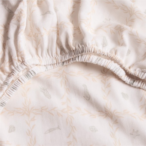 Lulot Green Seasape Supersoft Organic Cotton Baby Crib Fitted Sheet by Jake Arnold