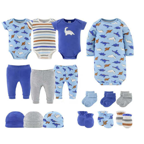 Blue Dino Baby Layette Gift Set, 16 Piece