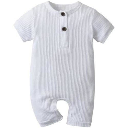 Eghunooy Baby Boy Girl Solid Color One Piece Romper Jumpsuit Outfits Clothes