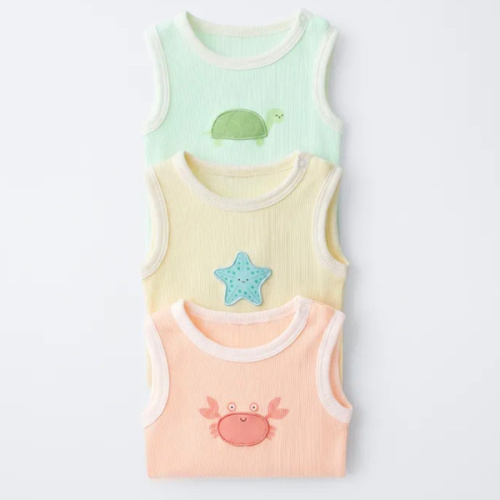 THREE-PACK OF SLEEVELESS BODYSUITS WITH PATCHES - Multicolored | ZARA United States
