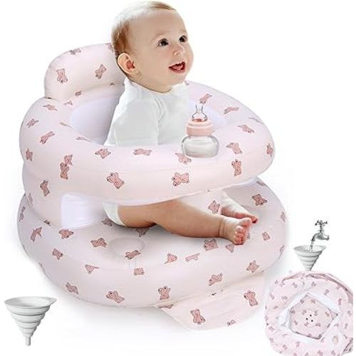 Inflatable Baby Seat for Babies 3 Months & Up, Inflatable Baby Support Seat for Sitting Up, Toddler Baby Floor Chair with Built in Air Pump, Upgrade Water Injection Function, More Stable (Color#02)