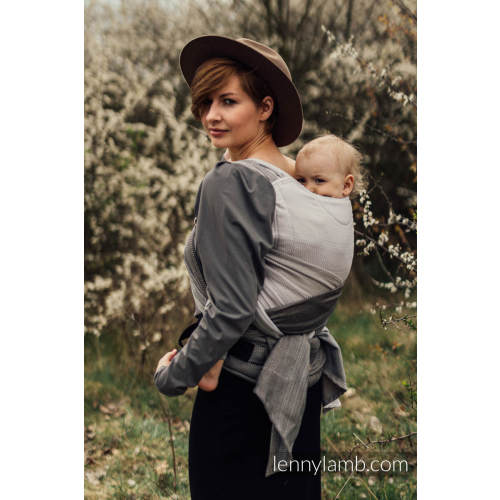 LennyHybrid Half Buckle Carrier, Standard Size, herringbone weave 100% cotton - LITTLE HERRINGBONE OMBRE RAGTIME