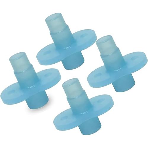 Soft Sip Baby Food Pouch Toppers - 100% Silicone, Dishwasher-Friendly and Mess-Free Feeding for Babies 6 Months+, Universal Fit for All Brands, Ideal for Chunky Meals, and Travel - Aqua Blue, 4 Packs