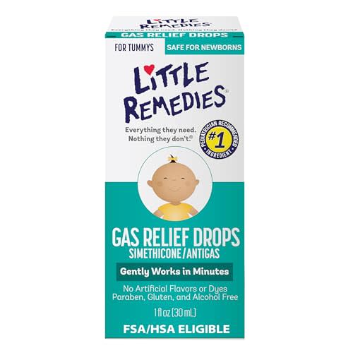Little Remedies Newborn Gas Relief Drops, Relieves Discomfort From Gas, Baby Medicine with No Artificial Flavors or Dyes, Natural Berry Flavor, 1 Fl Oz