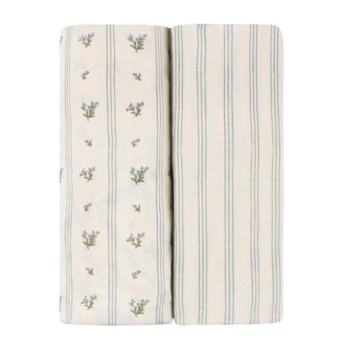 Linear Berry Leaf Changing Pad Cover | Cradle Sheet Set – Ely's & Co.